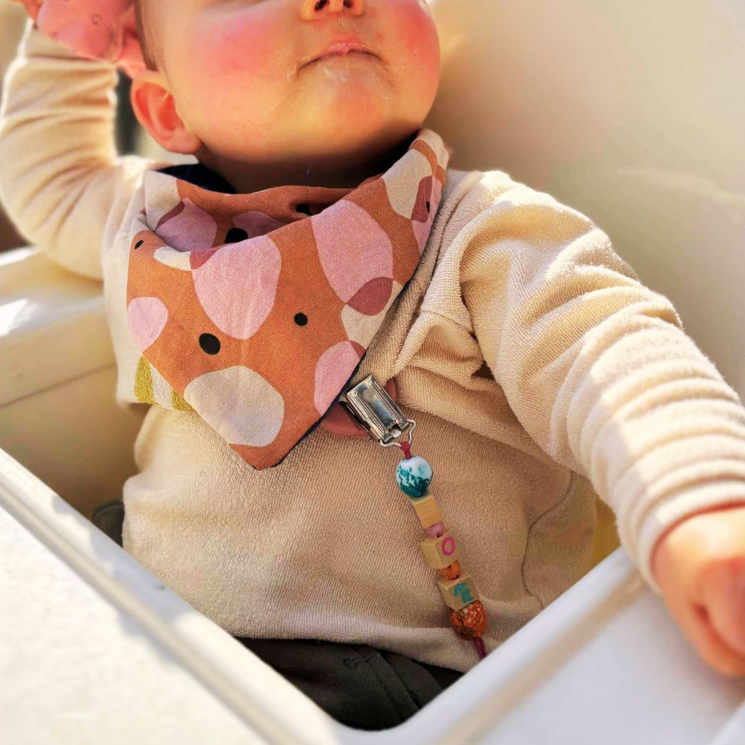 Bavoir bandana "Douce frénésie" - Collection Zoé