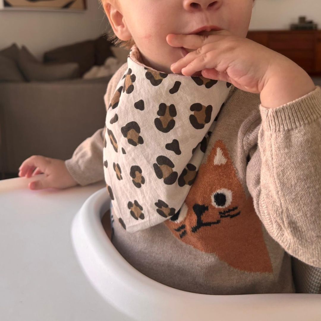 Bavoir bandana "Dinos léopard" - Collection Achille