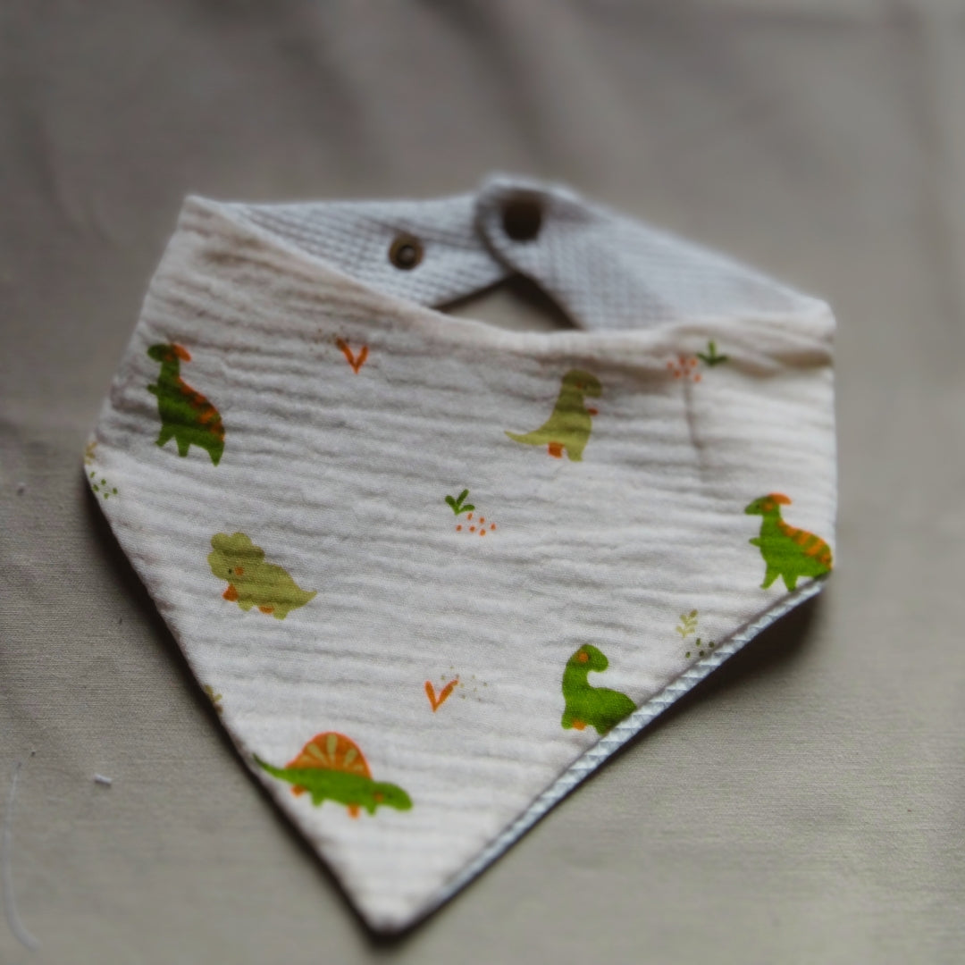 Bavoir bandana "Dinos tout doux" - Collection Achille