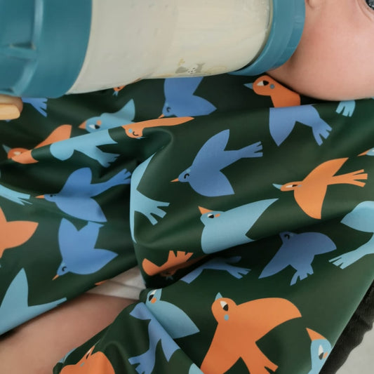 Bavoir tablier imperméable oiseaux pour bébés et enfants