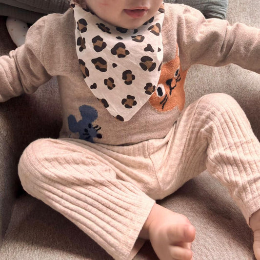 Bavoir bandana "Dinos léopard" - Collection Achille