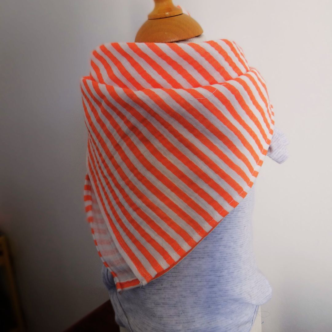 Foulard - Rayures blanches et oranges