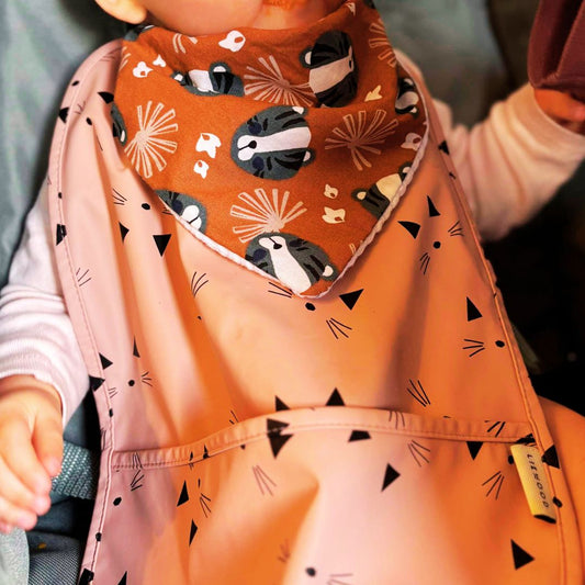 Bavoir bandana "Frimousse de panthère" -  Collection Zoé