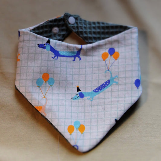 Bavoir bandana "Teckel party !" -  Collection Lazare