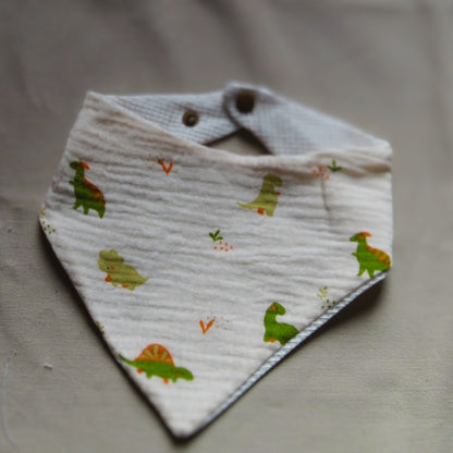 Bavoir bandana "Dinos tout doux" -  Collection Achille