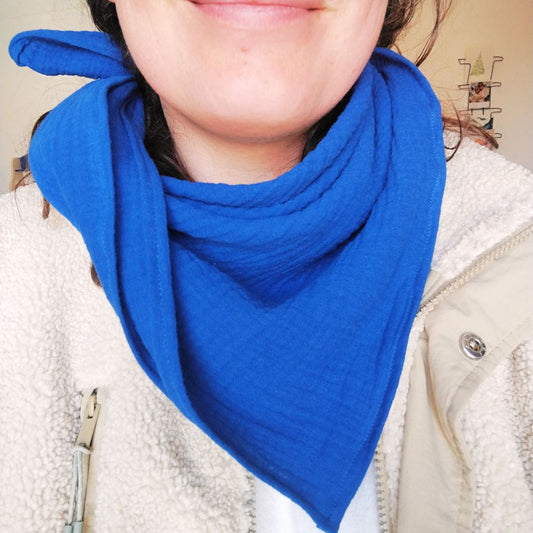 Foulard / Lange en gaze de coton - Bleu roi