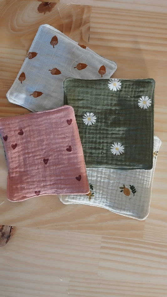Lot de 4 carrés pour débarbouiller - Carrés